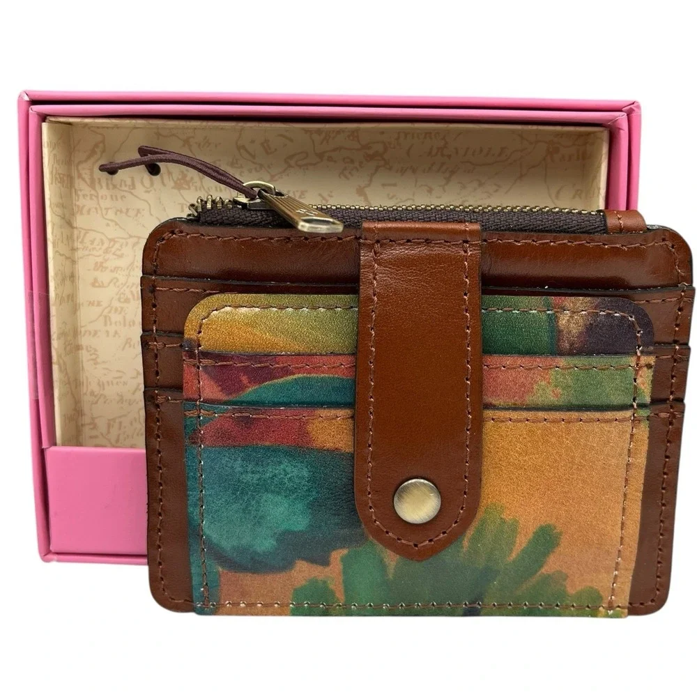 Patricia Nash Leather Cassis Id Credit Card Case Watercolor‎ Butterfly Gift Box
